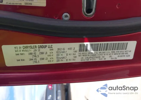 2012 Jeep Patriot Latitude z USA, uszkodzony, nr VIN 1C4NJPFA2CD704595